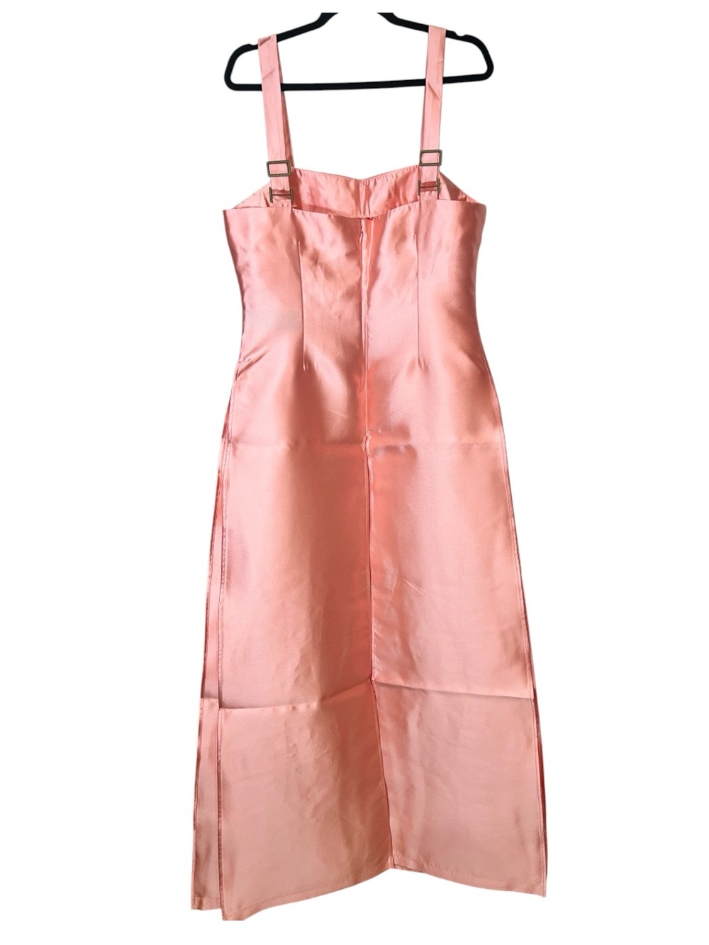 Andrea Iyamah Vasi Top Peach Satin Long Overlay Tunic Size L US 10 NWT - Picture 6 of 12